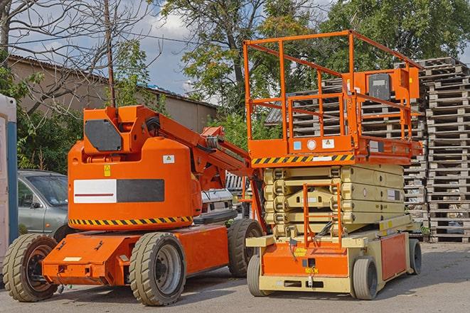 warehouse forklift handling large cargo in Riverwoods